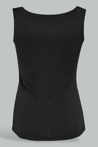 Redtag-Black-Double-Layered-Sleeveless-T-Shirt-Active-Tees-Women's-