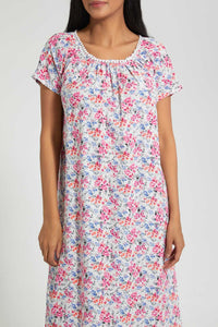 Redtag-Ivory-Floral-Printed-Nightgown-Nightgowns-Women's-