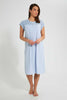 Redtag-White/Blue-Yarn-Dyed-Stripe-Nightgown-Nightgowns-Women's-