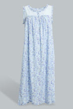Load image into Gallery viewer, Redtag-Blue-Floral-Printed-Nightgown-Nightgowns-Women&#39;s-
