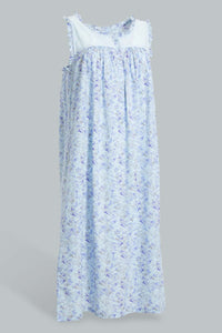 Redtag-Blue-Floral-Printed-Nightgown-Nightgowns-Women's-