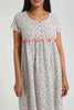 Ivory Floral Nightgown With Pom Pom