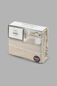 Redtag-Beige/Ivory-Reversible-3-Piece-Duvet-Cover-Set-(King-Size)-Duvet-Covers-Home-Bedroom-