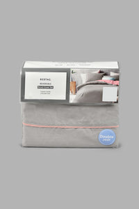 Redtag-Grey-And-Pink-Reversible-3-Piece-Duvet-Cover-Set-(Double-Size)-Colour:Grey,-Colour:Pink,-Filter:Home-Bedroom,-HMW-BED-Duvet-Covers,-New-In,-New-In-HMW-BED,-Non-Sale,-S22B,-Section:Homewares-Home-Bedroom-