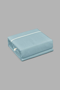 Redtag-Teal/Ivory-Reversible-2-Piece-Duvet-Cover-Set
-(Single-Size)-Duvet-Covers-Home-Bedroom-