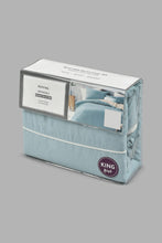 Load image into Gallery viewer, Redtag-Teal/Ivory-Reversible-3-Piece-Duvet-Cover-Set
-(King-Size)-Duvet-Covers-Home-Bedroom-
