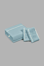 Load image into Gallery viewer, Redtag-Teal/Ivory-Reversible-3-Piece-Duvet-Cover-Set
-(King-Size)-Duvet-Covers-Home-Bedroom-

