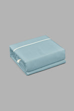 Load image into Gallery viewer, Redtag-Teal/Ivory-Reversible-3-Piece-Duvet-Cover-Set
-(King-Size)-Duvet-Covers-Home-Bedroom-
