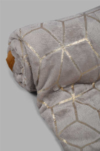 Redtag-Beige-Geometric-Foil-Printed-Blanket-(Single-Size)-Category:Blankets,-Colour:Beige,-Filter:Home-Bedroom,-HMW-BED-Blankets,-New-In,-New-In-HMW-BED,-Non-Sale,-S22B,-Section:Homewares-Home-Bedroom-