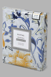 Redtag-Blue-Floral-Print-Reversible-2-Piece-Duvet-Cover-Set-(Single-Size)-Duvet-Covers-Home-Bedroom-