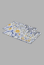 Load image into Gallery viewer, Redtag-Blue-Floral-Print-Reversible-3-Piece-Duvet-Cover-Set-(Double-Size)-Duvet-Covers-Home-Bedroom-
