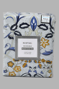 Redtag-Blue-Floral-Print-Reversible-3-Piece-Duvet-Cover-Set-(Double-Size)-Duvet-Covers-Home-Bedroom-