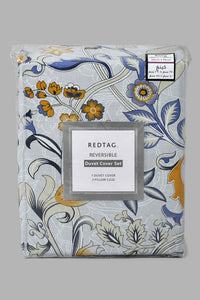 Redtag-Blue-Floral-Print-Reversible-3-Piece-Duvet-Cover-Set-(King-Size)-Duvet-Covers-Home-Bedroom-