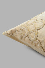 تنزيل الصورة على معرض الصور، Redtag-Beige-Geometric-Embroided-Cushion-Cushions-Home-Bedroom-
