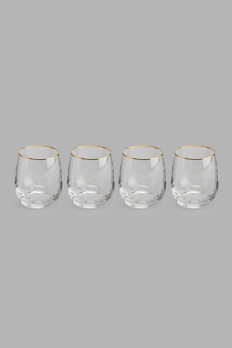 Redtag-Clear-Tumbler-Set--With-Gold-Rim-(4-Piece)-Tumblers-Home-Dining-