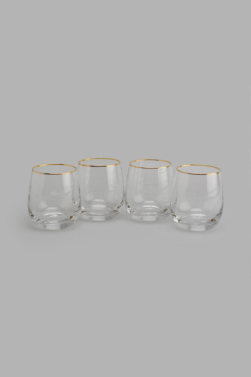 Redtag-Clear-Tumbler-Set--With-Gold-Rim-(4-Piece)-Tumblers-Home-Dining-