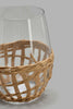 Redtag-Brown-Glass-Tumbler-With-Weaving-Tumblers-Home-Dining-