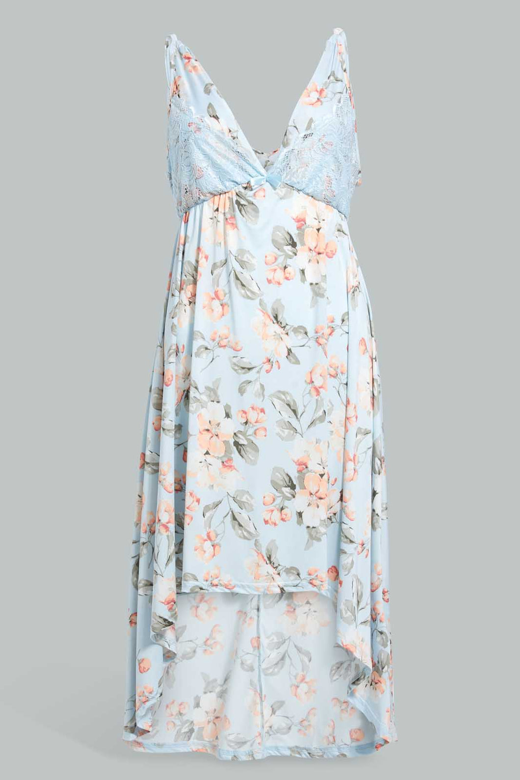 Redtag-Pale-Blue-Floral-Printed-Hi-Low-Chemise-Chemises-Women's-