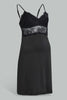 Redtag-Black-Plain-Padded-Lace-Chemise-Chemises-Women's-