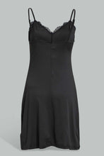 Load image into Gallery viewer, Redtag-Black-Plain-Padded-Lace-Chemise-Chemises-Women&#39;s-
