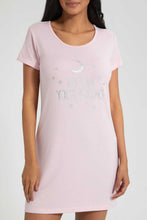 Load image into Gallery viewer, Redtag-Pale-Pink-Printed-Nightshirt-Nightshirts-Women&#39;s-
