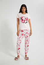 Load image into Gallery viewer, Redtag-Pale-Pink-Floral-Printed-Pyjama-Set-Pyjama-Sets-Women&#39;s-
