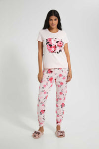 Redtag-Pale-Pink-Floral-Printed-Pyjama-Set-Pyjama-Sets-Women's-