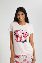 Load image into Gallery viewer, Redtag-Pale-Pink-Floral-Printed-Pyjama-Set-Pyjama-Sets-Women&#39;s-
