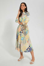 تنزيل الصورة على معرض الصور، Redtag-Yellow-Printed-Midi-Dress-Dresses-Women&#39;s-
