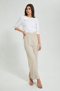 Redtag-Beige-Wide-Leg-Button-Detail-Trouser-Trousers-Women's-