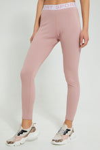 تنزيل الصورة على معرض الصور، Redtag-Pink-Ribbed-Active-Pant-With-Placement-Print-Joggers-Women&#39;s-
