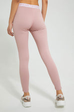 تنزيل الصورة على معرض الصور، Redtag-Pink-Ribbed-Active-Pant-With-Placement-Print-Joggers-Women&#39;s-
