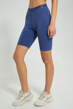 تنزيل الصورة على معرض الصور، Redtag-Blue-Active-Shorts-With-Placement-Print-Active-Shorts-Women&#39;s-
