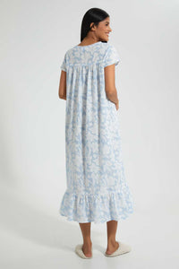 Redtag-Pale-Blue-Floral-Printed-Nightgown-Nightgowns-Women's-