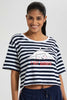 Redtag-White/Blue-Short-Sleeve-Yarn-Dyed-With-Terry-Short-Cami-Sets-Women's-
