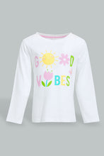 Load image into Gallery viewer, Redtag-White-Printed-T-Shirt-With-Printed-Pyjama-Set-Pyjama-Sets-Infant-Girls-3 to 24 Months

