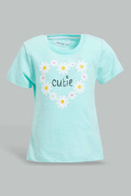 تنزيل الصورة على معرض الصور، Redtag-Mint-Floral-Aop-Pyjama-Set-Pyjama-Sets-Infant-Girls-3 to 24 Months
