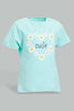 Redtag-Mint-Floral-Aop-Pyjama-Set-Pyjama-Sets-Infant-Girls-3 to 24 Months