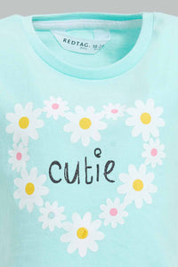 Redtag-Mint-Floral-Aop-Pyjama-Set-Pyjama-Sets-Infant-Girls-3 to 24 Months