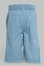 Load image into Gallery viewer, Redtag-Blue-Light-Weight-Striped-Pull-On-Culottes-Jean-Jeans-High-Rise-Infant-Girls-3 to 24 Months
