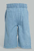 Redtag-Blue-Light-Weight-Striped-Pull-On-Culottes-Jean-Jeans-High-Rise-Infant-Girls-3 to 24 Months