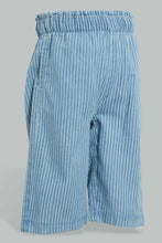 Load image into Gallery viewer, Redtag-Blue-Light-Weight-Striped-Pull-On-Culottes-Jean-Jeans-High-Rise-Infant-Girls-3 to 24 Months
