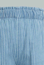 Load image into Gallery viewer, Redtag-Blue-Light-Weight-Striped-Pull-On-Culottes-Jean-Jeans-High-Rise-Infant-Girls-3 to 24 Months

