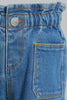 Redtag-Darkwash-Wideleg-Jogger-With-Pocket-Details-Jeans-Baggy-Fit-Infant-Girls-3 to 24 Months