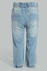 Redtag-Lightwash-Jogger-With-Knot-Details-Jeans-Regular-Fit-Infant-Girls-3 to 24 Months