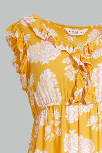 Redtag-Yellow-Floral-Printed-Nightgown-Nightgowns-Women's-