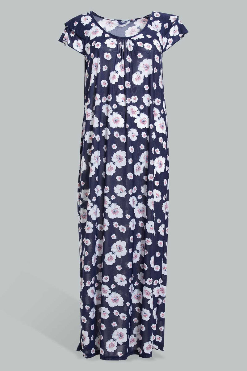 Redtag-Pale-Blue-Floral-Printed-Nightgpwn-Nightgowns-Women's-