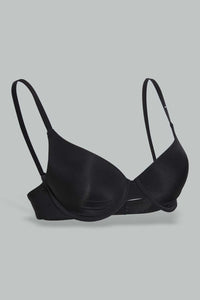 Redtag-Black/Beige/White-Plain-Plunge-Bra-(3-Pack)-Plunge-Bras-Women's-