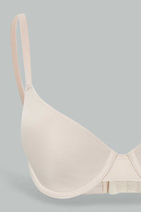 Redtag-Black/Beige/White-Plain-Plunge-Bra-(3-Pack)-Plunge-Bras-Women's-