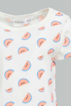 تنزيل الصورة على معرض الصور، Redtag-White-Aop-Top-With-Denim-Dungree-Sets-Infant-Girls-3 to 24 Months

